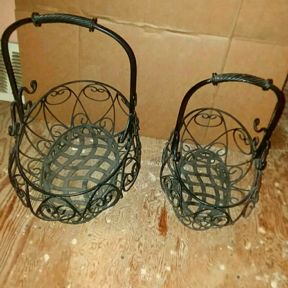 Antique metal baskets